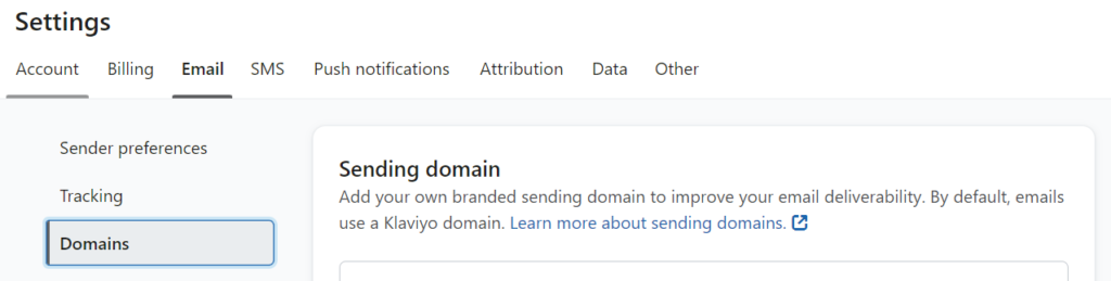 Sending domain