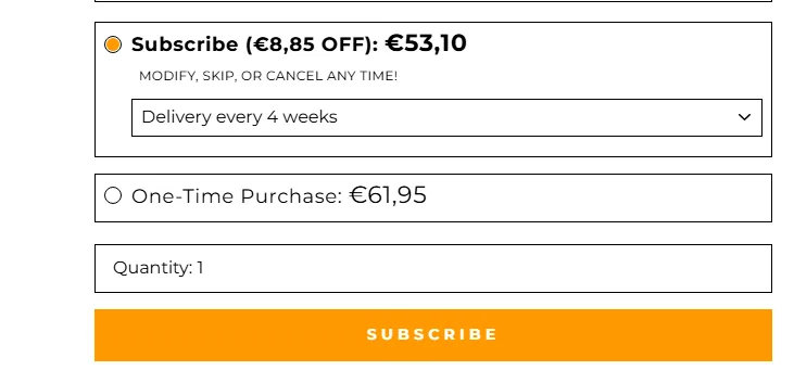1st Phorm subscription buy box, EU storefront, captured 2026-09-13