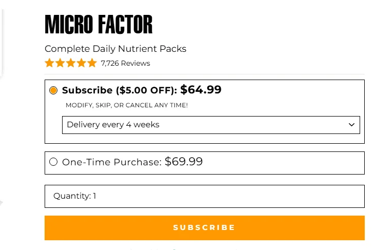 1st Phorm subscription buy box, US storefront, captured 2026-10-05