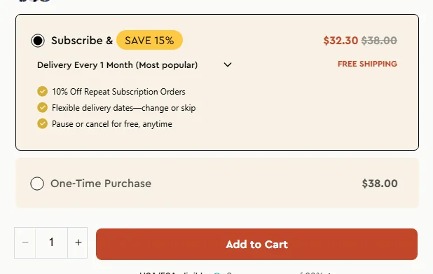 Ancestral Supplements subscription buy box, US storefront, captured 2026-09-13