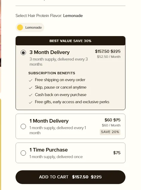 Arrae subscription buy box, US storefront, captured 2026-10-05