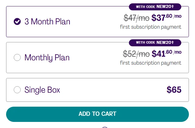 Bonafide subscription buy box, US storefront, captured 2026-09-13