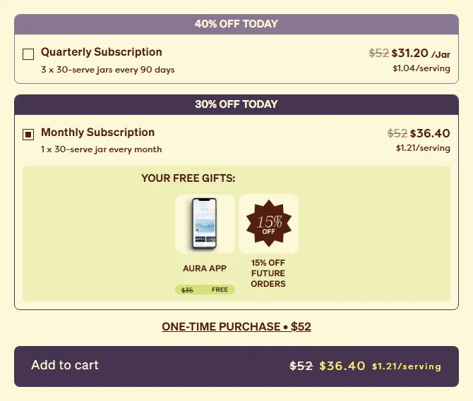 Clevr Blends subscription buy box, US storefront, captured 2026-10-06