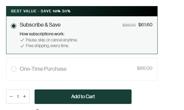 Cymbiotika subscription buy box, US storefront, captured 2026-09-13