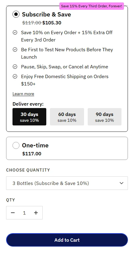 deltaG Ketones subscription buy box, US storefront, captured 2026-10-10