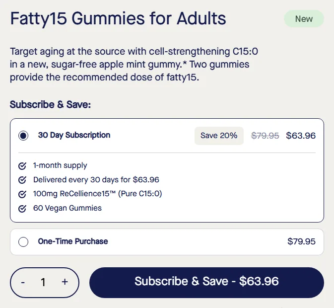 Fatty15 subscription buy box, US storefront, captured 2026-09-13