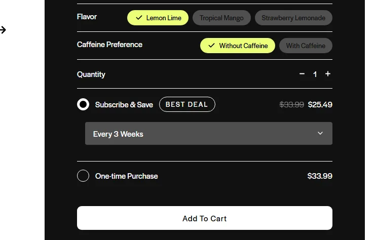 Gainful subscription buy box, US storefront, captured 2026-09-13