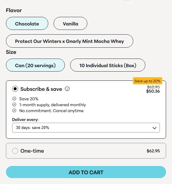Gnarly Nutrition subscription buy box, US storefront, captured 2026-09-13