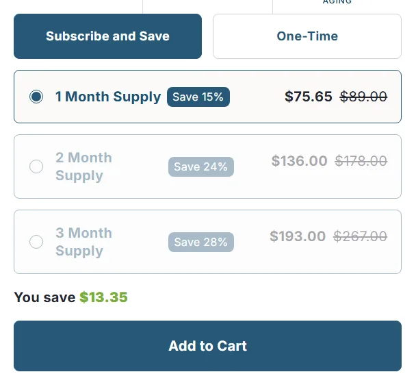 KilgourMD subscription buy box, US storefront, captured 2026-09-14