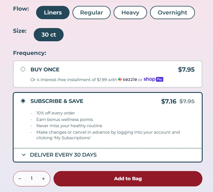 MaryRuth Organics subscription buy box, US storefront, captured 2026-09-13