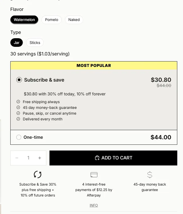 Moon Juice subscription buy box, US storefront, captured 2026-10-06