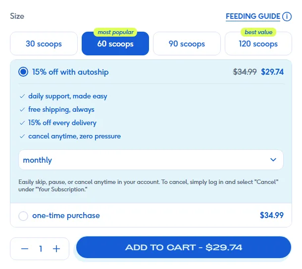 Native Pet subscription buy box, US storefront, captured 2026-09-13