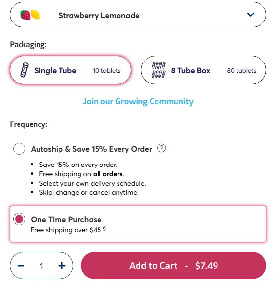 Nuun subscription buy box, US storefront, captured 2026-09-13
