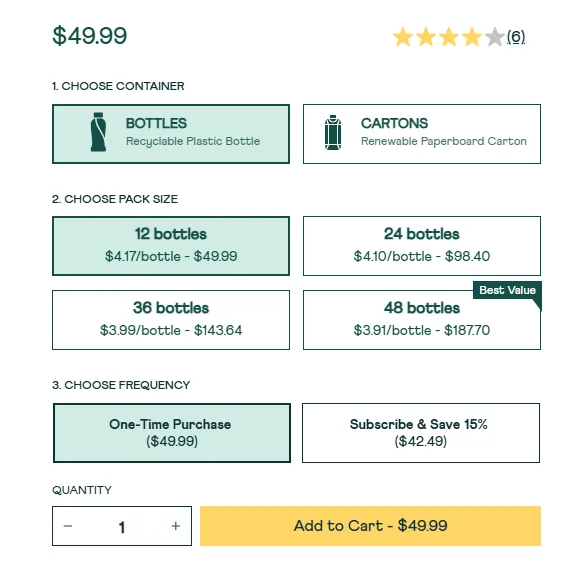 OWYN subscription buy box, US storefront, captured 2026-09-13