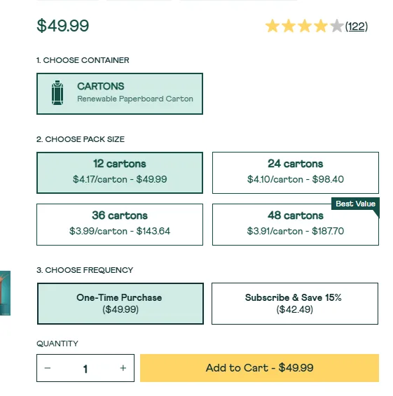 OWYN subscription buy box, US storefront, captured 2026-10-05