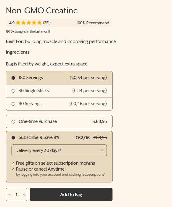 Promix Nutrition subscription buy box, EU storefront, captured 2026-09-13
