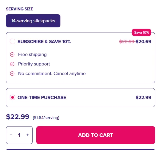 Ultima Replenisher subscription buy box, US storefront, captured 2026-10-06