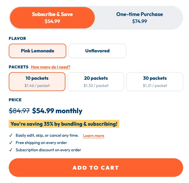Uqora subscription buy box, US storefront, captured 2026-09-13