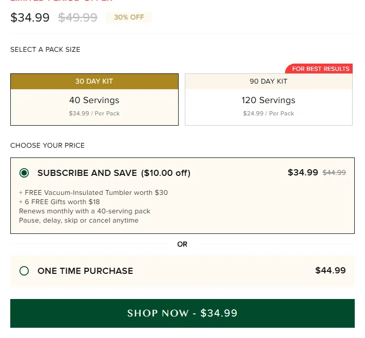 Vahdam Teas subscription buy box, US storefront, captured 2026-09-13