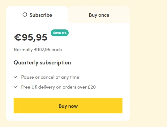 Vitl subscription buy box, EU storefront, captured 2026-09-13