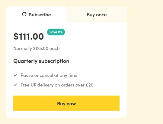 Vitl subscription buy box, US storefront, captured 2026-09-13