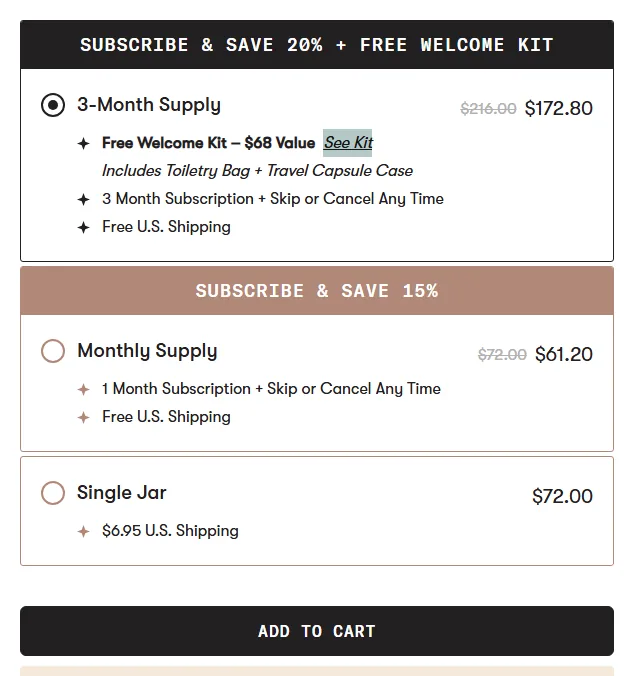 Wellbel subscription buy box, US storefront, captured 2026-09-13