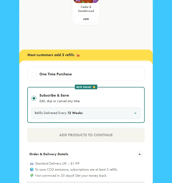 Wild subscription buy box, UK storefront, captured 2026-09-13