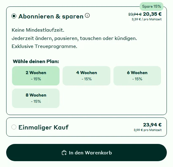 yfood subscription buy box, EU storefront, captured 2026-09-13
