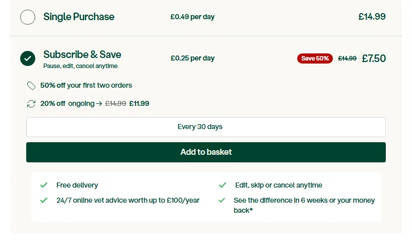 YuMOVE subscription buy box, UK storefront, captured 2026-09-13