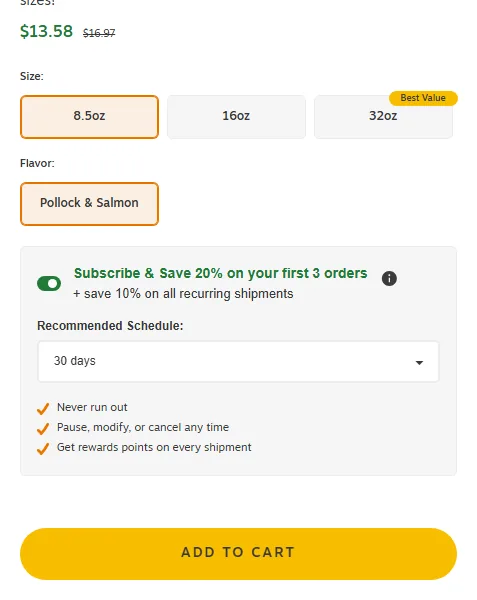 Zesty Paws subscription buy box, US storefront, captured 2026-10-05
