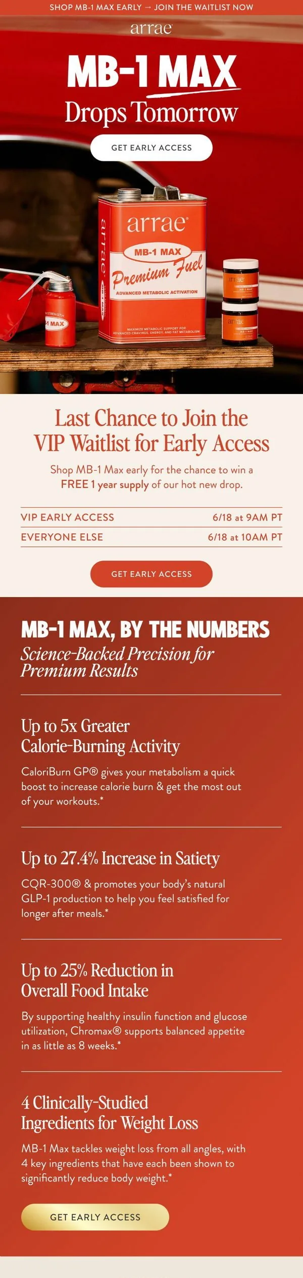 Arrae email: Dropping Tomorrow: MB-1 Max