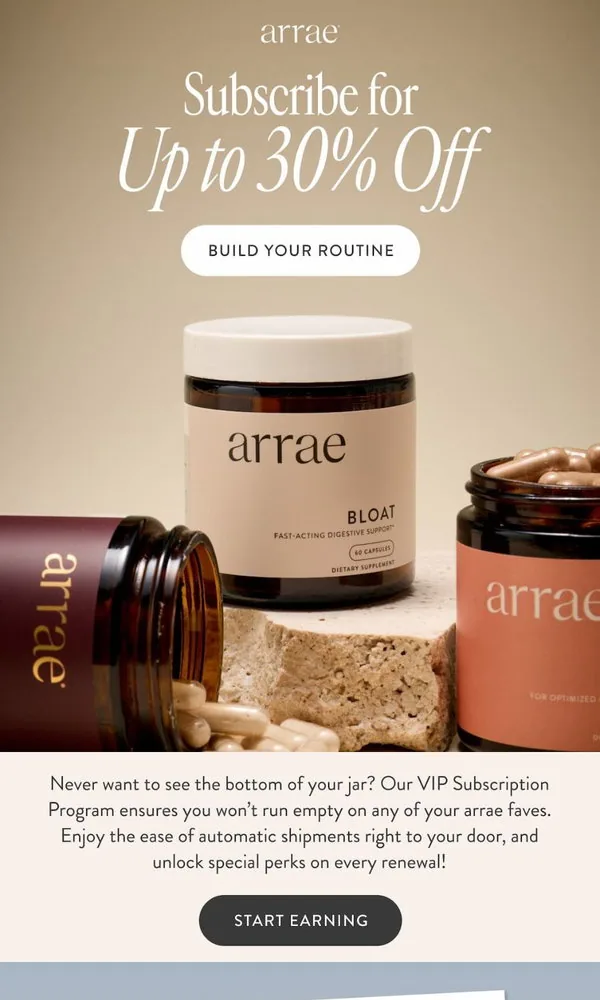Arrae email: Your 30% Off Code Expires Tonight