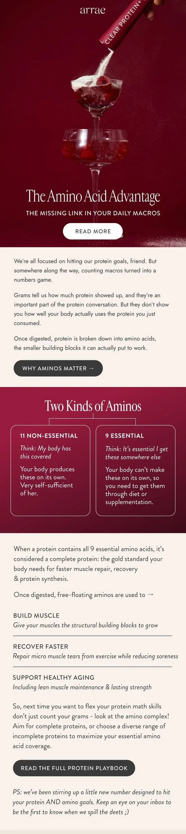 Arrae email: The Amino Acid Advantage ✨