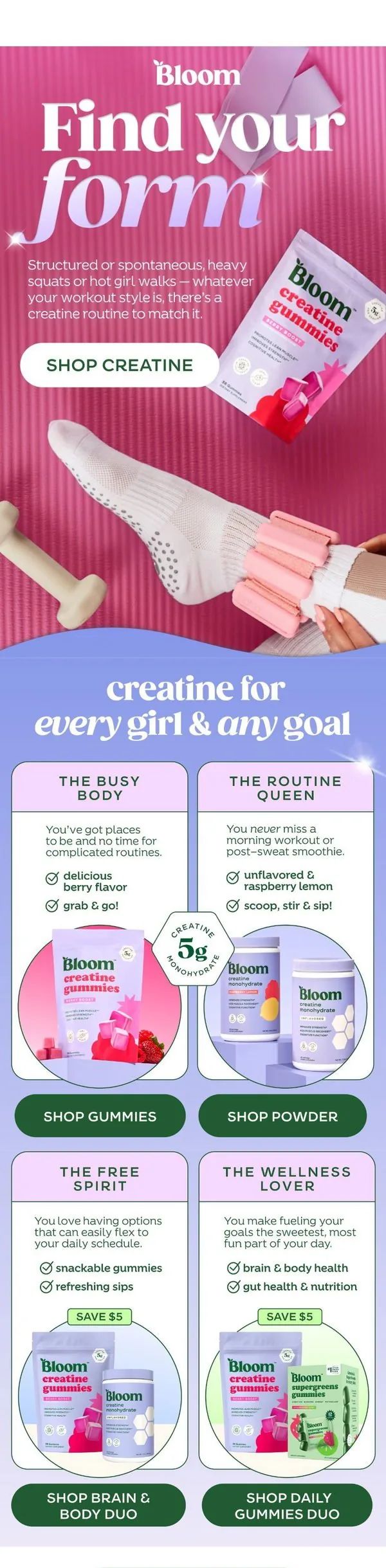 Bloom Nutrition email: What’s your creatine type? 🤔