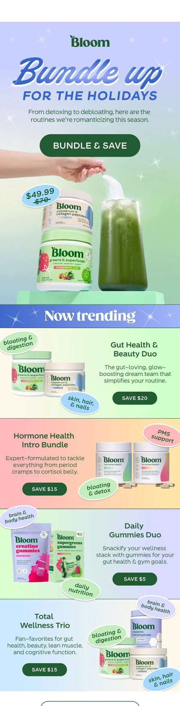 Bloom Nutrition email: Routines worth romanticizing 😍