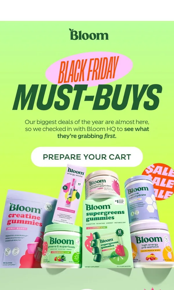 Bloom Nutrition email: Our top Black Friday picks inside 👀