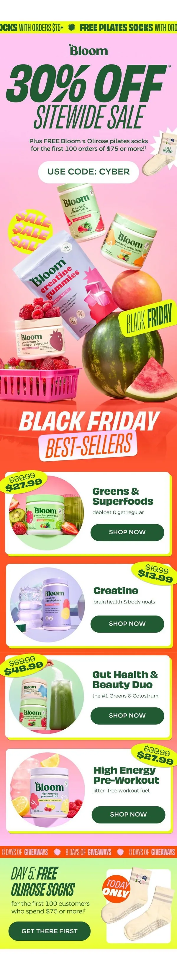 Bloom Nutrition email: 🖤 BLACK FRIDAY DEALS ARE LIVE 🖤