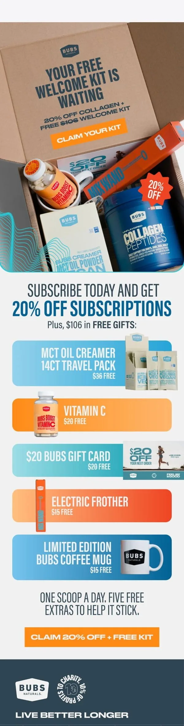 BUBS Naturals email: Your welcome kit is waiting