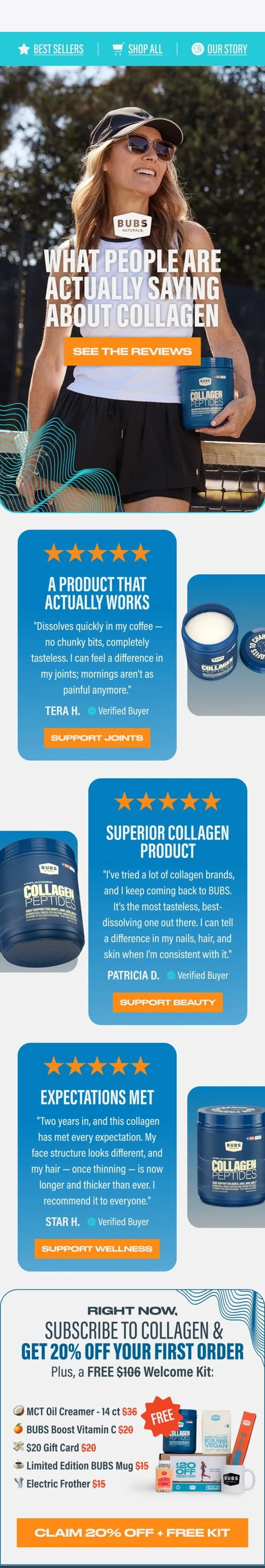 BUBS Naturals email: What our customers are really saying