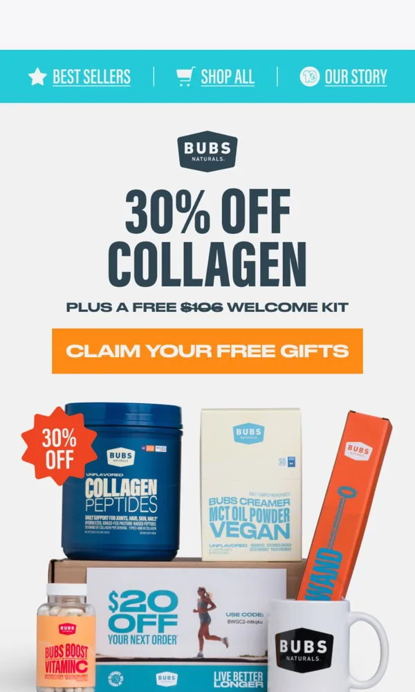BUBS Naturals email: Still time to claim your free kit