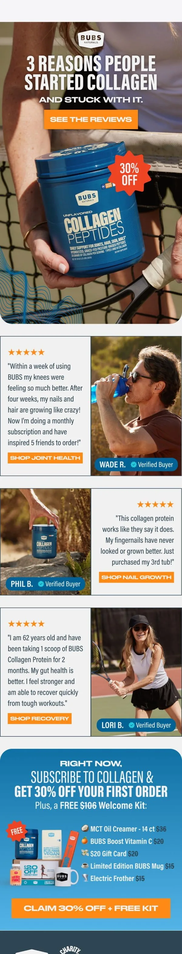 BUBS Naturals email: Featured reviews: the results speak for themselves