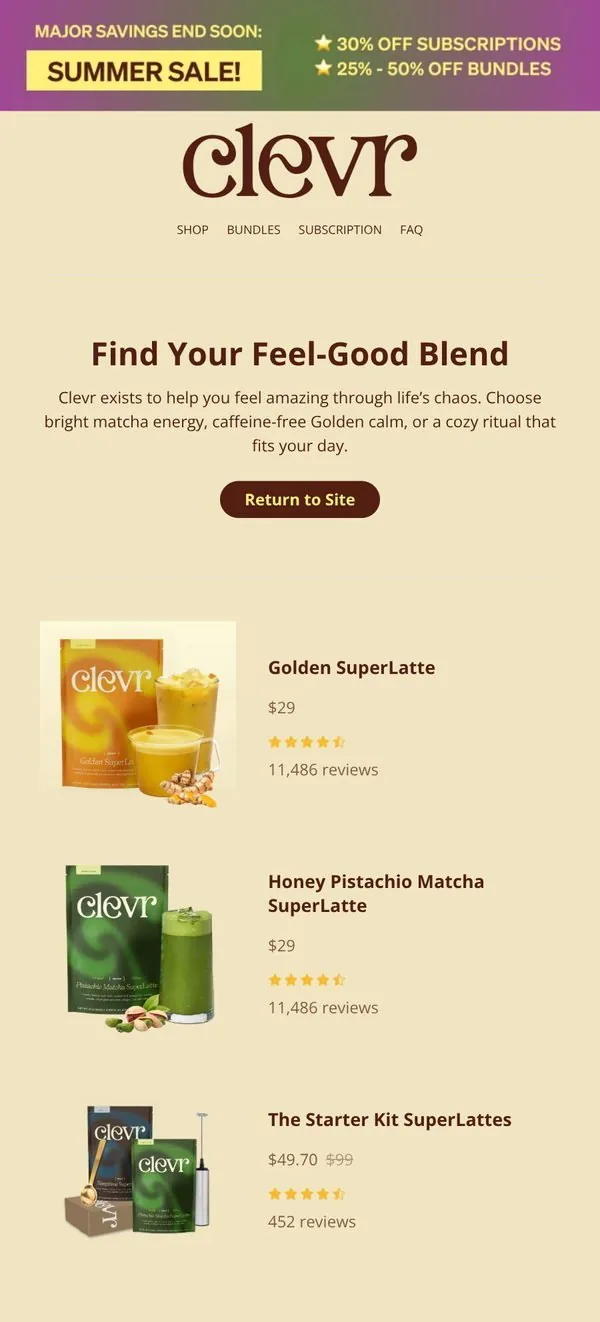 Clevr Blends email: Your Ritual Can Do More