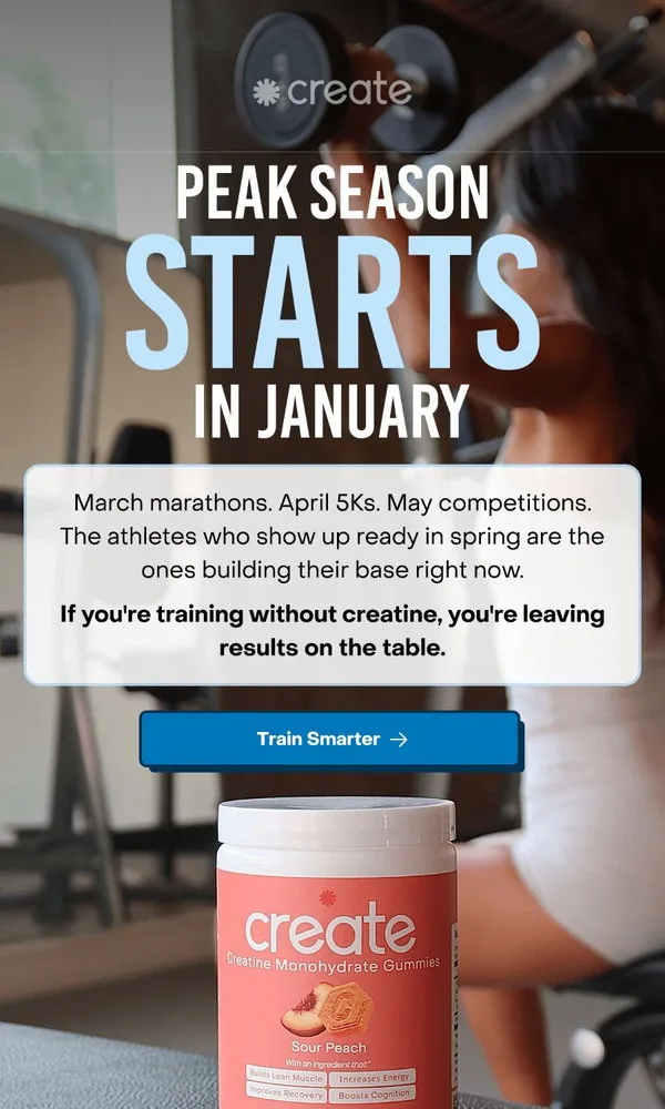 Create email: If you’re training without creatine...