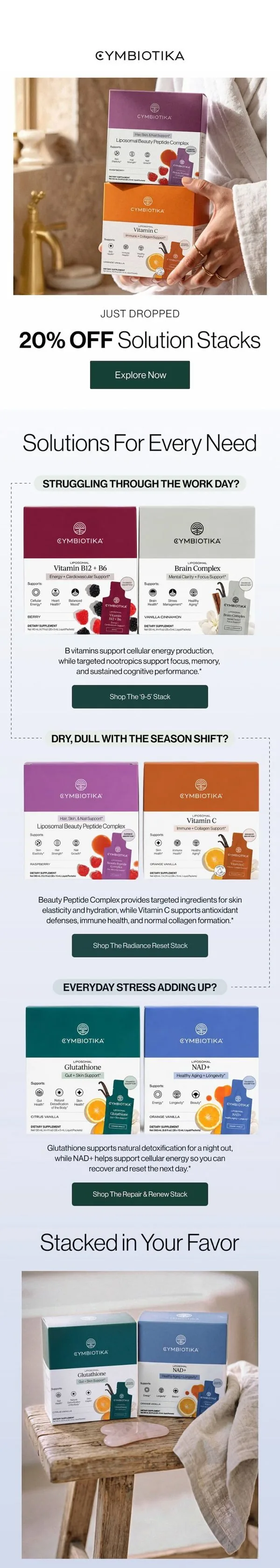Cymbiotika email: NEW: Solution Stacks ⭐