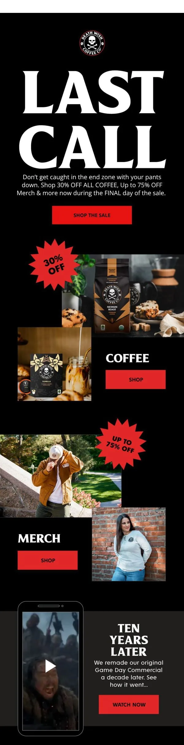 Death Wish Coffee email: Final Call In This Game