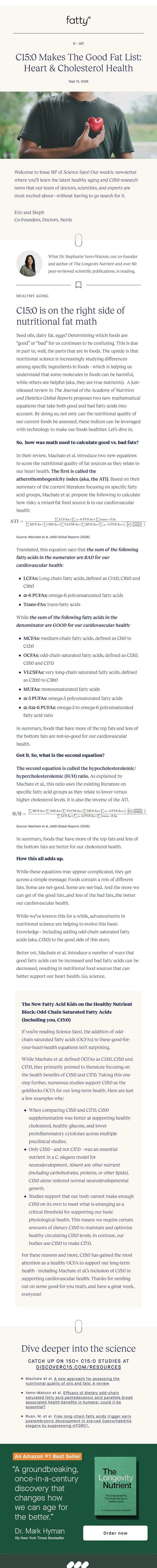 Fatty15 email: Science Says | Issue N-187