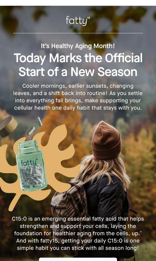 Fatty15 email: The first day of fall is here! 🍂