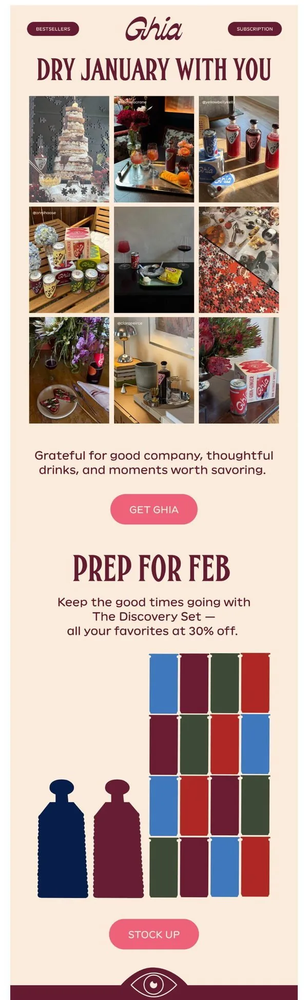 Ghia email: Dry January, together 🫶