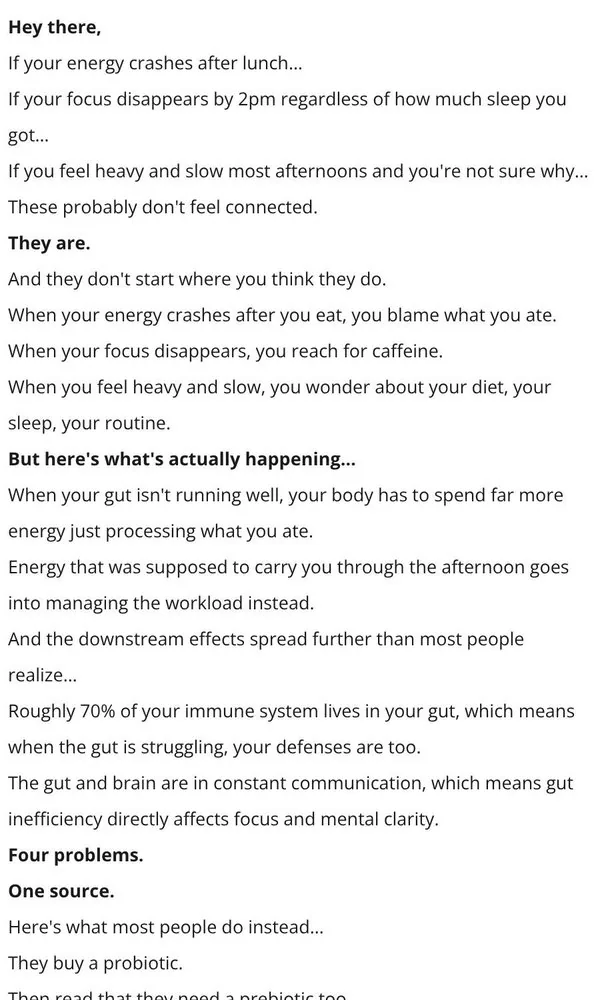 Goli email: your gut