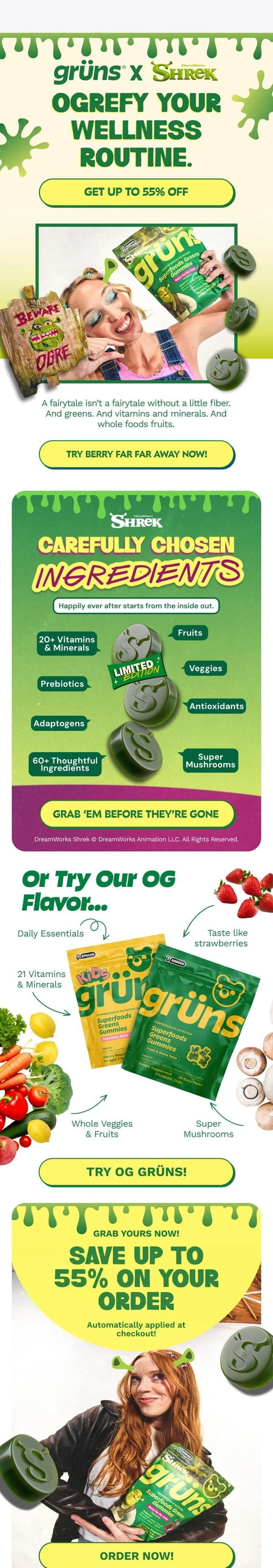 Grüns email: We're So Ogre Green Powders.